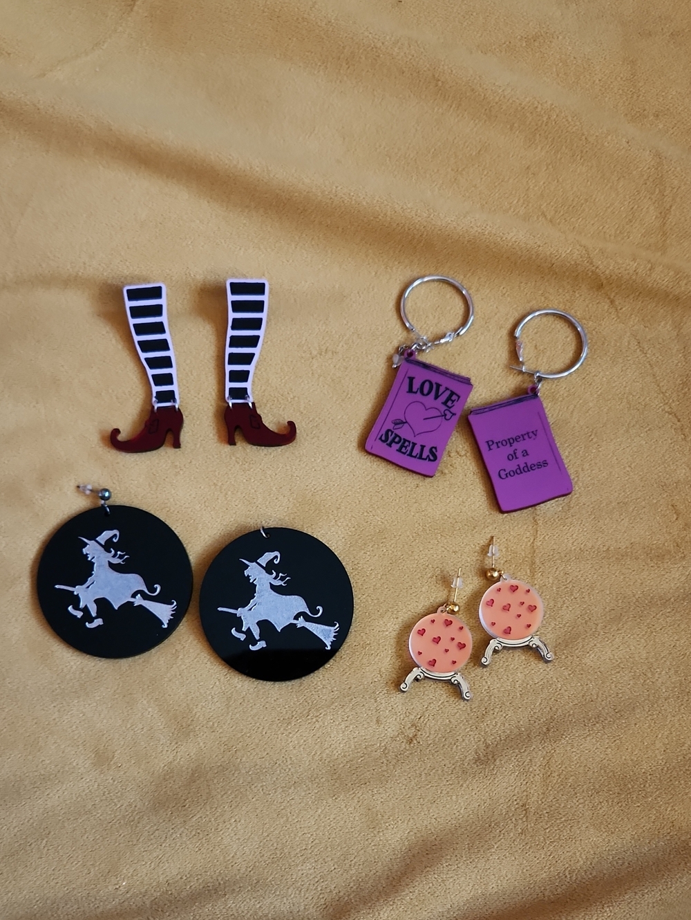 Halloween Spooky Love Spells Witch Earring Set